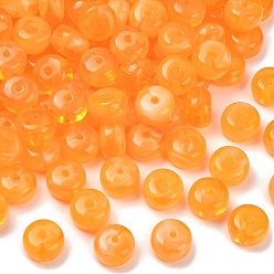 Оранжевый Непрозрачные акриловые бусины, рондель, оранжевые, 14~14.5x9~9.5 мм, отверстие : 2 мм, Около 330 шт / 500 г