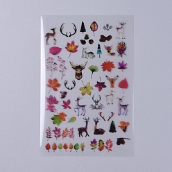Other Plants Наклейки-наполнители (без клея на спине), для уф-смолы, изготовление ювелирных изделий из эпоксидной смолы, узор растений и животных, 150x100x0.1 мм