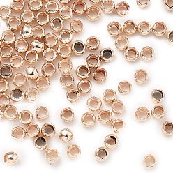 Розовое Золото Зажимные бусины из латуни, розовое золото , 2.5x1.8 мм, отверстие : 1.5 мм