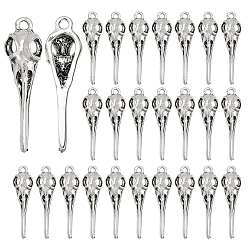 Античное Серебро 60шт. подвески из сплава в тибетском стиле для Хэллоуина, античное серебро, 34x9.5x5 мм, отверстие : 2 мм