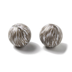 Коричневый Печать непрозрачных акриловых бусин, круглые, кофе, 19.5x19 мм, отверстие : 2.8 мм