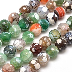 Темный Морско-зеленый Окрашенные естественный агат граненый бисер пряди круглые, темно-зеленый, 12 мм, отверстие : 1 мм, около 32 шт / нитка, 14.5 дюйм ~ 15 дюйм