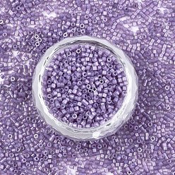 Lilac 11/0 Grade A Baking Paint Glass Seed Beads, Cylinder, Uniform Seed Bead Size, Opaque Colours Luster, Lilac, about 1.5x1mm, Hole: 0.5mm, about 20000pcs/bag