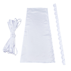 Blanc Remplacement de la fermeture éclair de la robe de mariée, kit de dos de corset en satin à coupe ajustable, pour les accessoires de robe de mariée, blanc, 490x185~300x3mm
