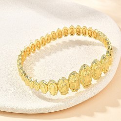 Настоящее золото 18K Латунные религиозные браслеты-манжеты с шарнирным креплением для женщин., без кадмия и без свинца, долговечный, стойки покрытие, реальный 18 k позолоченный, 0.67 дюйм (1.7 см), внутренний диаметр: 1.77x2.36 дюйм (4.5x6 см)