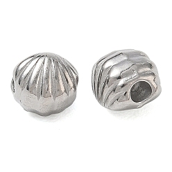 Color de Acero Inoxidable 304 bolas de acero inoxidable, shell forma, color acero inoxidable, 6.5x7x7 mm, agujero: 2.2 mm