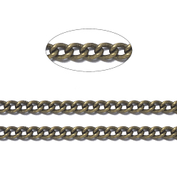 Antique Bronze Brass Curb Chains, Twisted Chains, Soldered, with Spool, Nickel Free, Antique Bronze, 2x1.2x0.3mm, about 82.02 Feet(25m)/roll