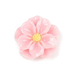 Pink Непрозрачные кабошоны из смолы, камелия, розовые, 17x17x5 мм