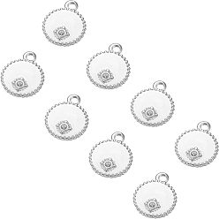 Stainless Steel Color 304 Stainless Steel Pendant Rhinestone Settings, Flat Round, Stainless Steel Color, Fit for SS3(1.35~1.4mm) Rhinestone, 13x10x1.5mm, Hole: 1.6mm, 20pcs/box