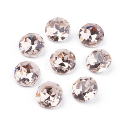 Шелк Заостренные назад и назад покрытые k 9 стеклянные кабошоны со стразами, класс А, граненые, плоско-круглые, шелк, 8x4.5 мм