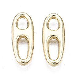 Light Gold Rack Plating Alloy Links Connectors, Cadmium Free & Lead Free, Oval, Light Gold, 20x8x2mm, Hole: 3mm