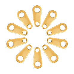 Golden 304 Stainless Steel Chain Tabs, Chain Extender Connectors, Golden, 12.5x5.5x1mm, Hole: 2mm and 3mm, 50pcs/box