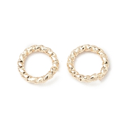 Настоящее золото 14K Латунные витые открытые прыжковые кольца, долговечный, без кадмия и без свинца, алмазная огранка текстурированная круглая, реальный 14 k позолоченный, 6x1 мм, 18 датчик, внутренний диаметр: 4 мм