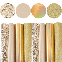 Mixed Color 8Pcs 4 Colors Imitation Leather Fabrics, DIY Craft, Rectangle, Mixed Color, 330x200x0.5mm, 2pcs/color