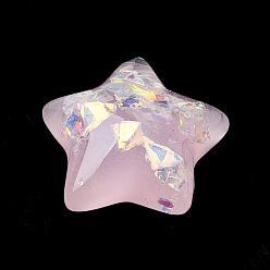 Pink Cabochons en résine, avec puce, étoiles, rose, 15x16x6mm