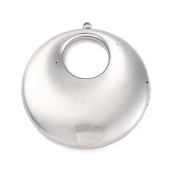 Нержавеющая Сталь Цвет 304 подвески из нержавеющей стали, круглое кольцо-шарм, анти-тускнение, цвет нержавеющей стали, 42x39x8.5 мм, отверстие : 1.8 мм
