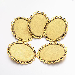 Античное Золото Фурнитура для броши, сплав, тибетский стиль , без свинца, без кадмии и без никеля, античное золото , овальный поднос: 40x30 мм, 48x39x2 мм, штифты : 0.5 мм