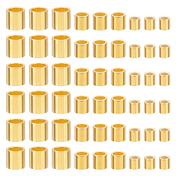 Золотой 90шт 3 размер бусины-трубочки из стерлингового серебра, колонка, золотые, 1.2~2x1.4~2 мм, отверстие : 0.6~1.6 мм, 30шт / размер