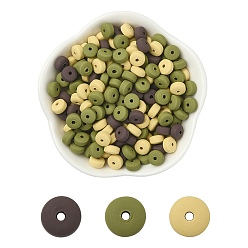 (52) Непрозрачная лаванда 226 бусины из полимерной глины ручной работы., для поделок ювелирных изделий, плоско-круглые, разноцветные, 6x3 мм, отверстие : 1.5 мм