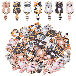 (52) Непрозрачная лаванда 42шт 7 подвески в стиле светлого золота с покрытием из сплава эмали, кошачье очарование, разноцветные, 38x15.7x3 мм, отверстие : 2 мм, 6 шт / стиль