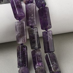 Amethyst Natural Amethyst Beads Strands, Faceted, Column, 22~23x11~11.5x10~10.5mm, Hole: 1.2mm, about 16pcs/strand, 16.02~16.10''(40.7~40.9cm)