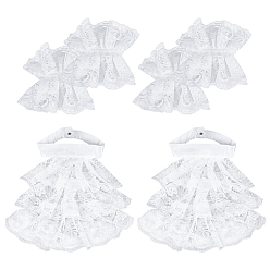 White Polyester Lace Jabot and Cuffs Set, Costume Accessory for Halloween Party Cosplay, White, 340x429x30mm