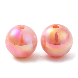 Лосось Переливающиеся бусины из абс-пластика, круглые, salmon, 12x11.5 мм, отверстие : 2 мм