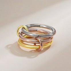 Многоцветный Кольца латуни пальца, штабелируемые кольца, многоцветные, размер США 7 (17.3 мм)