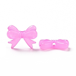 Pearl Pink Imitation Jelly Style Acrylic Beads, Bowknot, Pearl Pink, 14x18x4.5mm, Hole: 2mm, about 917pcs/500g