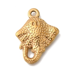 Золотой Ионное покрытие (ip) 304 подвески из нержавеющей стали, очарование ската, золотые, 20.5x15.5x2 мм, отверстие : 1.5 мм