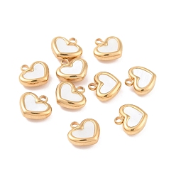 Золотой Ионное покрытие (ip) 304 подвески из нержавеющей стали, с оболочкой, сердце, золотые, 11x11x4 мм, отверстие : 1.8 мм