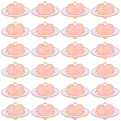 Pink 60 подвески из эмали из цинкового сплава, сердце, розовые, 12.5x21x1.5 мм, отверстие : 1.2 мм