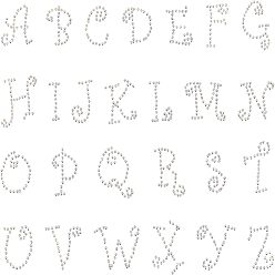 Crystal AB Hotfix Rhinestone, Iron on Patches Applique, For Shoes, Gartment and Bags Decoration, Alphabet, Crystal AB, 190x255mm