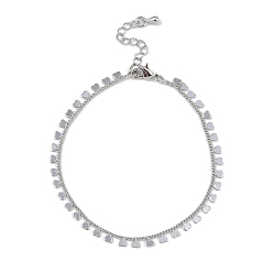 Сердце Латунные браслеты с покрытием для женщин, платина, долговечный, без свинца и без кадмия, сердце, 7-1/4 дюйм (18.3 см)