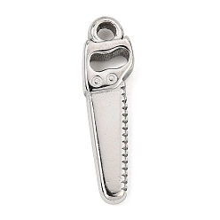 Stainless Steel Color 304 Stainless Steel Pendants, Saw Charms, Stainless Steel Color, 24x16.5x3mm, Hole: 2mm