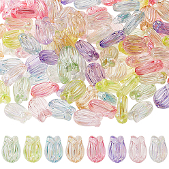 (52) Непрозрачная лаванда 100 шт. прозрачных бусин из АБС-акрилового пластика, с покрытием AB цвета, тюльпан, разноцветные, 16x11.5x7.5 мм, отверстие : 2 мм