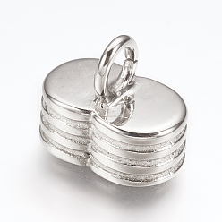 Stainless Steel Color 304 Stainless Steel Cord Ends, End Caps, Platinum, 11x13mm, Hole: 3mm, Inner: 5.5x10mm