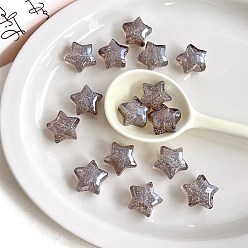 Светло-серый Прозрачные акриловые бусины, с блеском порошок, звезда, светло-серый, 20.8x21.8x13.1 мм, отверстие : 3.5 мм
