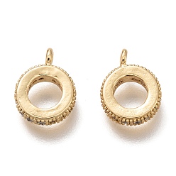 Золотой Латунные микропаве прозрачные кубические циркониевые подвески, без кадмия и без свинца, долговечный, пончик, золотые, 11x8.5x3 мм, отверстие : 1.2 мм