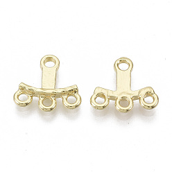 Light Gold Alloy Chandelier Component Links, T Shape, Light Gold, 13x14x2.5mm, Hole: 2mm