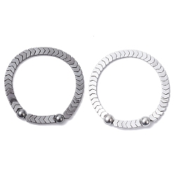 (52) Непрозрачная лаванда 2шт. немагнитные синтетические гематитовые бусины, эластичные браслеты, стрелка, разноцветные, внутренний диаметр: 2-3/8 дюйм (6 см), 2 шт / комплект