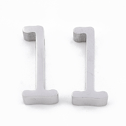 Number Tarnish Resistant 304 Stainless Steel Pendants, Number, Stainless Steel Color, Num.1, 13x6x3mm, Hole: 1.8mm