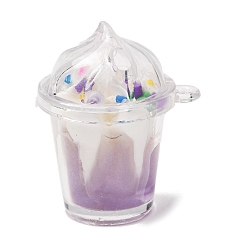 Purple Acrylic Pendants, Ice Cream Charms, with Resin and Plastic Pearl, Purple, 28x23x32.5mm, Hole: 1.8mm