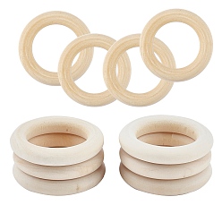 Papayawhip Unfertige Holzverbindungsringe, Originalfarbe Holzring, runden Ring, papayawhip, 55~56x10 mm, Innendurchmesser: 35 mm