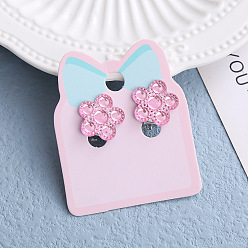 Цветок Клипсы из пластика для детей, платина, цветок, 17x17 мм