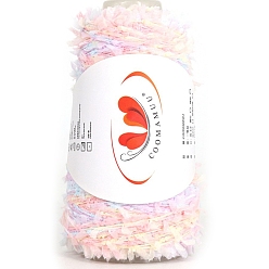 Lavendel erröten Farbverlauf-Regenbogen-Polyester-Papiergarn, zum Handstricken von Schal, Mütze, Sommerpullover, Lavendel erröten, 2 mm