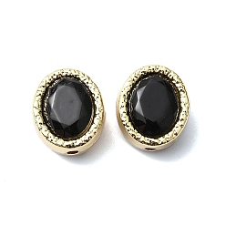 Черный Наберешь металлизации шарики сплава, со стеклом, овальные, золотые, чёрные, 13.5x11.5x8 мм, отверстие : 1.6 мм