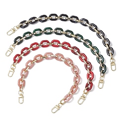 (52) Непрозрачная лаванда 4 шт. 4 Цветная акриловая с пластиковой цепочкой овального звена ccb, декоративные цепочки для кошелька, с поворотными застежками сплава, золотые, разноцветные, 370 мм, 1 шт / цвет