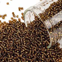 (34) Silver Lined Smoky Topaz Круглые бусины toho, японский бисер, (34) дымчатый топаз с серебряной подкладкой, 15/0, 1.5 мм, отверстие : 0.7 мм, о 3000шт / бутылка, 10 г / бутылка