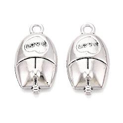 Античное Серебро Сплавочные подвески тибетского стиля, мышь прелести, без кадмия и без свинца, античное серебро, 27x14.5x4 мм, отверстие : 2.5 мм